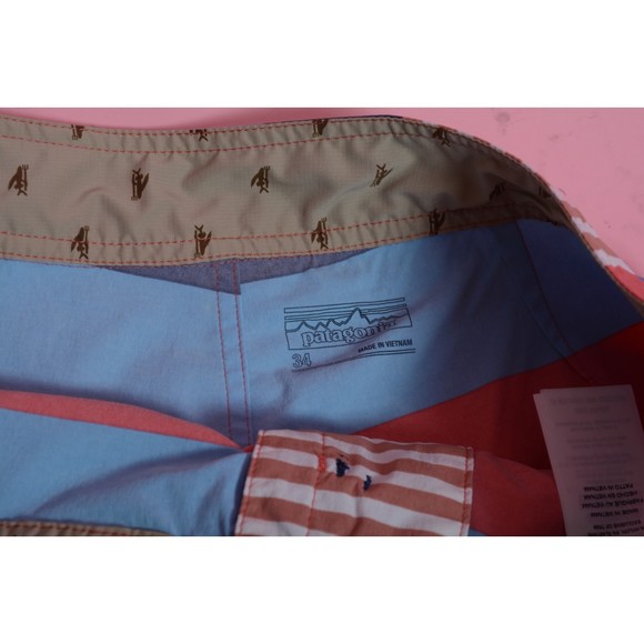 Men's Striped Patagonia Swim Trunks Size 34 - Picture 4 of 6